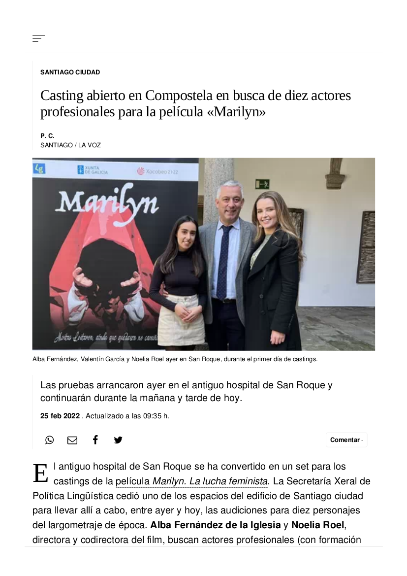 Casting Marilyn en Santiago de Compostela
