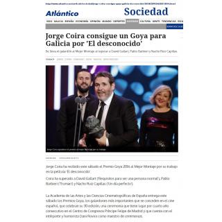 Imagen Jorge Coira consigue un Goya para Galicia por 'El Desconocido'.