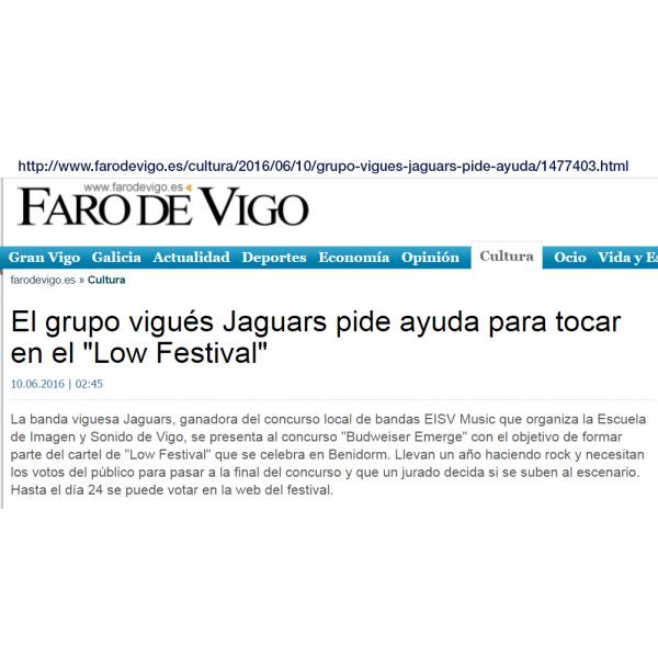Imagen 'El grupo vigués Jaguars pide ayuda para tocar en el Low Festival'